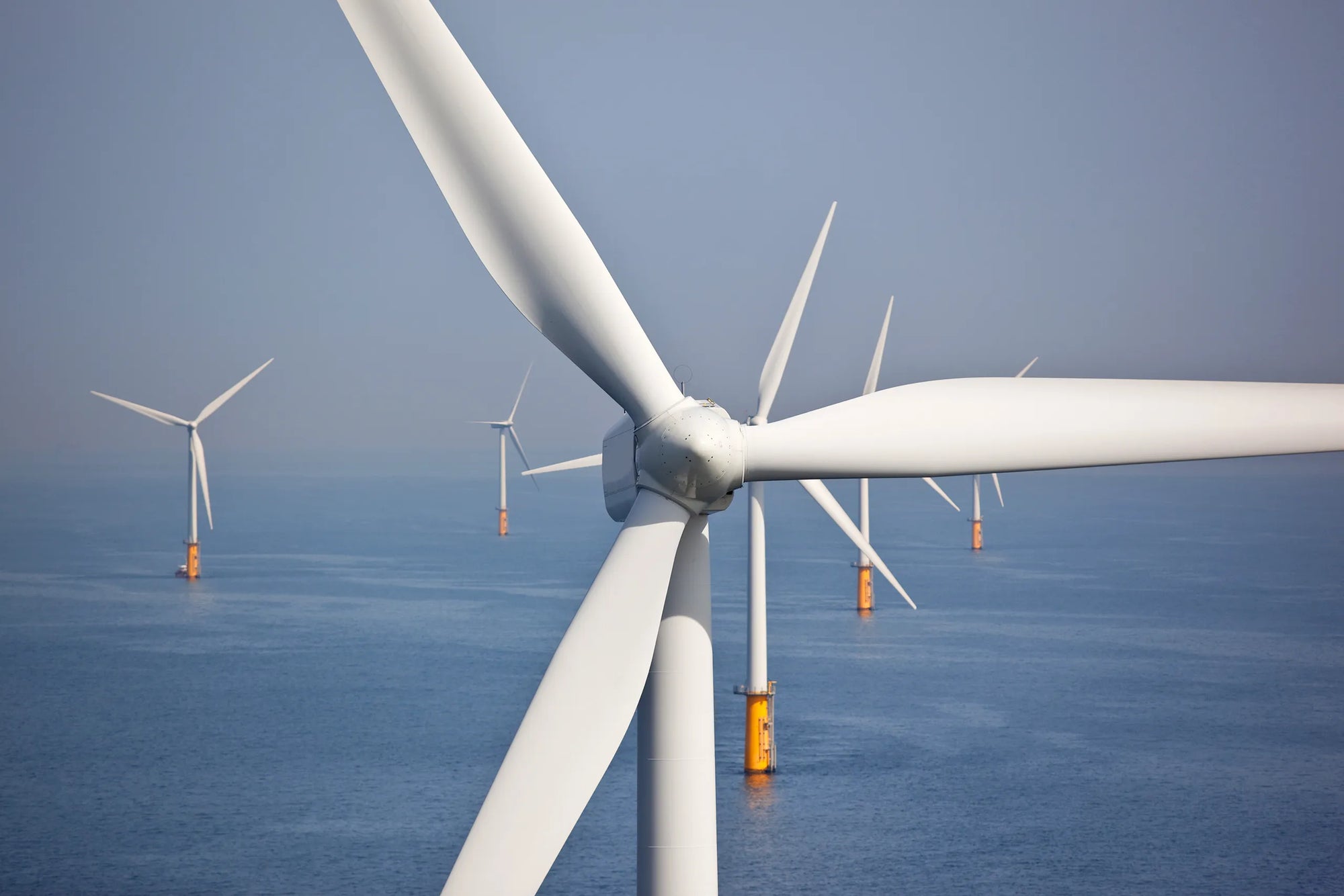 Wind turbines in rural landscape for renewable energy claims